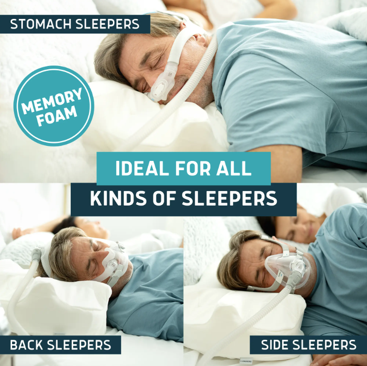   CPAP PILLOW כרית שינה למשתמשי מכשירי CPAP.
הפתרון שלך לשינה טובה יותר - זה פשוט, זה עובד.